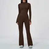 Ink Brown Women's Lightweight Fitness Flared Yoga Workout Pants Seamless