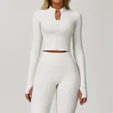 WJ8047-1 · Linghua Apricot Linghua Apricot Women's Zip Up Workout Jacket Long Sleeve Slimming