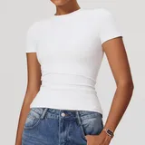 Swan White Women's Running Performance Workout Active Jacket Short Sleeve