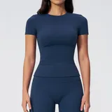 WJ8455-5 · Badge Blue Badge Blue Women's Running Performance Workout Active Jacket Short Sleeve