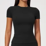 Jet Black Women's Running Performance Workout Active Jacket Short Sleeve