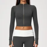 Inkstone Grey Women's Running Stand Collar Jacket Long Sleeve Breathable