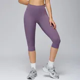 Bean Paste Purple Women's Slimming Running Yoga Workout Shorts Brushed Fitted