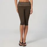 WS4549-1 · Brown White Dot Brown White Dot Women's Brushed Running Yoga Workout Shorts Capri Length