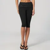 WS4549-3 · Black White Dot Black White Dot Women's Brushed Running Yoga Workout Shorts Capri Length