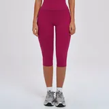 Raspberry Red Women's Running Yoga Workout Shorts Brushed Slimming Fitted