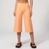 Warm Orange Women's Brushed Yoga Workout Shorts High Waist Relaxed