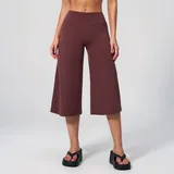Wine Red Women's Brushed Yoga Workout Shorts High Waist Relaxed