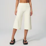 Cream White Women's Brushed Yoga Workout Shorts High Waist Relaxed