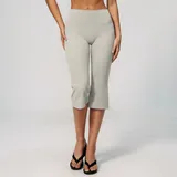 WS9616-1 · Pearl Grey Pearl Grey Women's Brushed Fitness Yoga Workout Shorts Capri Length
