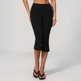 WS9616-2 · Jet Black Jet Black Women's Brushed Fitness Yoga Workout Shorts Capri Length