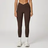 YL2030-4 · Coffee Coffee Women's Bare Feel Foldover Yoga Leggings