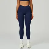 Midnight Blue Women's Bare Feel Foldover Yoga Leggings