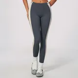 Pencil Grey Women's Stretch Color Block Yoga Leggings