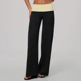 YL2585-2 · Meteor Black & Yellow Meteor Black & Yellow Women's Wide Leg Stylish Yoga Leggings
