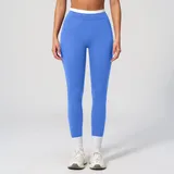 Sky Blue Women's Fitted Color Block Workout Leggings