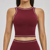 Retro Red Women's Color Block Supportive Sports Bra