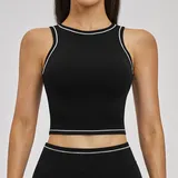 Jet Black Women's Color Block Supportive Sports Bra