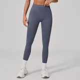 Dark Grey Blue Women's Yoga Tummy Control Yoga Leggings