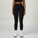 Jet Black Women's Breathable Fitted Workout Leggings