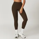 Coffee Brown Women's Breathable Fitted Yoga Leggings