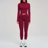 Cherry Red Women's Running Fitness Yoga Activewear Set 3 Piece