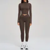 Coffee Women's Running Fitness Yoga Activewear Set 3 Piece