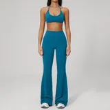 Peacock Blue Women's Quick Dry Comfort Workout Set