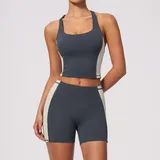 Pencil Grey Women's Stretch Long Pants Yoga Set