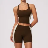 Espresso Black Women's Stretch Long Pants Yoga Set