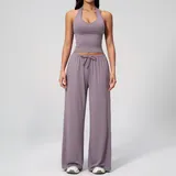 YS3058-11 · Dusk Purple Dusk Purple Women's Brushed Strappy Workout Set