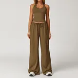 Coffee Women's Brushed Strappy Workout Set
