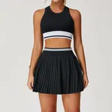 Jet Black Women's Coverage High Waist Yoga Set