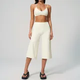Cream White Women's Hooded Stylish Yoga Set