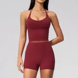 Ankola Red Women's Quick Dry Padded Yoga Set