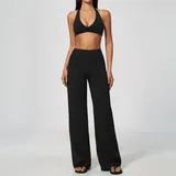 Jet Black Women's Stretch Stylish Workout Set