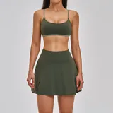Moss Green Women's Yoga Set Quick Dry 3 Piece Breathable