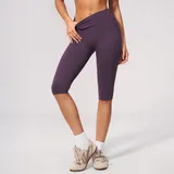 Plum Purple Women's Yoga Set Seamless Fitness Backless Butt Lifting