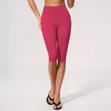 Raspberry Red Women's Yoga Set Seamless Fitness Backless Butt Lifting