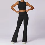 YS8516-2 · Jet Black Jet Black Women's Breathable Bare Feel Yoga Set