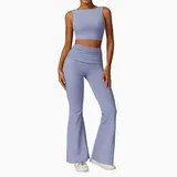 Haze Blue Women's Breathable Bare Feel Yoga Set