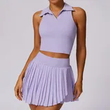 YS8600-1 · Romantic Purple Romantic Purple Women's Tennis Running Yoga Set Bare Feel Breathable