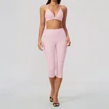 Falling Blossom Pink Women's Breathable Stylish Workout Set