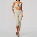 Oat Apricot Women's Breathable Stylish Workout Set