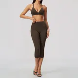 Espresso Black Women's Breathable Stylish Workout Set