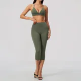 Forest Green Women's Breathable Stylish Workout Set
