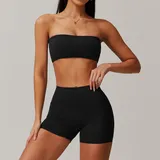 Jet Black Women's Brushed Zip Workout Set