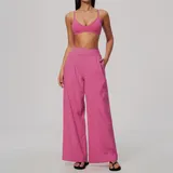 Berry Rose Women's Breathable V Neck Yoga Set