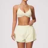 Cream Apricot Women's Color Block Supportive Active Set