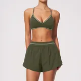 Olive Green Women's Color Block Supportive Active Set